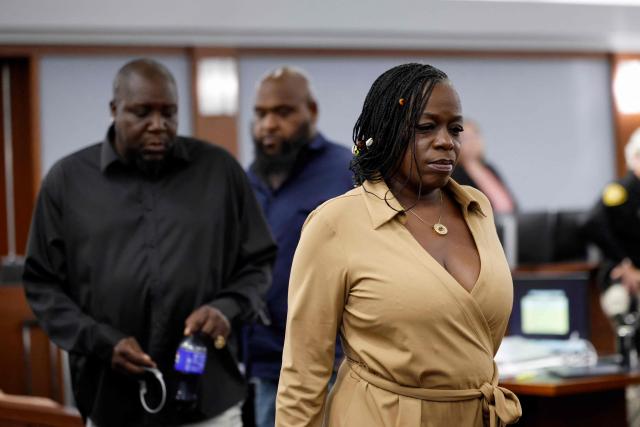 Family members of rapper Tupac Shakur, including his sister, Sekyiwa Shakur, right, attend the murder trial of Duane Davis, related to the 1996 killing of rapper Tupac Shakur, at Clark County District Court at the Regional Justice Center in Las Vegas, Nevada, on August 24, 2026. The trial of the former gang leader accused of orchestrating the murder of rapper Tupac Shakur began on August 10, 30 years after one of America's most high-profile unresolved killings. The proceedings, expected to last a month, will likely not make clear who fired the shots that killed the California hip-hop legend on the night of September 7, 1996, while he was in Las Vegas to see a Mike Tyson boxing match. (Photo by Caroline Brehman / POOL / AFP)