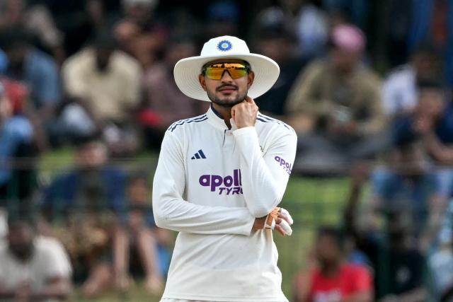 India's captain Shubman Gill looks on during the fifth day of the second Test cricket match between Sri Lanka and India at the Sinhalese Sports Club Ground in Colombo on August 27, 2026. (Photo by Ishara S. KODIKARA / AFP)