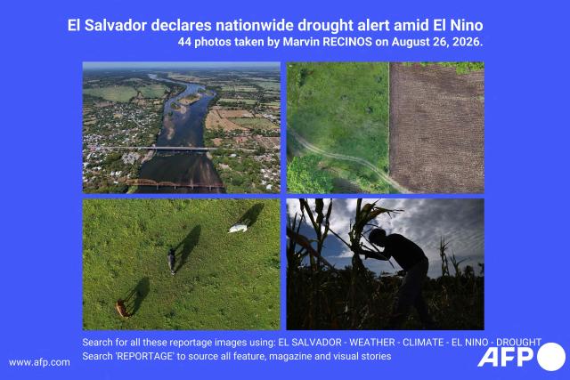 AFP presents a visual story of 44 photos by Marvin Recinos taken in Tecoluca, San Vicente department, El Salvador, on August 26, 2026. The prolonged lack of rainfall, associated with the El Nino phenomenon, has sharply reduced the river's flow, worsening water shortages affecting agriculture, livestock and rural communities. El Salvador declared a nationwide red alert for meteorological and agricultural drought on August 25, 2026. Search for all these reportage images using: EL SALVADOR - WEATHER - CLIMATE - EL NINO - DROUGHT
Search "REPORTAGE" to source all feature, magazine and visual story. (Photo by Marvin RECINOS / AFP)