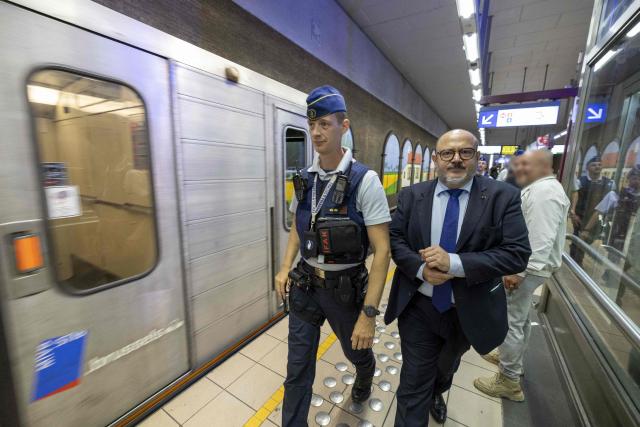 Minister of Interior Bernard Quintin attends a large-scale police operation against drug trafficking and organized crime in Brussels, on August 28, 2026. (Photo by NICOLAS MAETERLINCK / Belga / AFP) / Belgium OUT