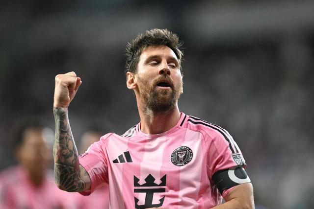 Inter Miami's Argentine forward #10 Lionel Messi reacts during the Major League Soccer (MLS) regular season football match between Inter Miami CF and CF Montreal at Nu Stadium in Miami, Florida, on August 29, 2026. (Photo by CHANDAN KHANNA / AFP)