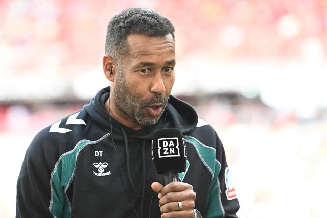 Bremen's German head coach Daniel Thioune gives an interview prior to the German first division Bundesliga football match between SC Freiburg and Werder Bremen in Freiburg, southern Germany, on August 30, 2026. (Photo by THOMAS KIENZLE / AFP) / DFL REGULATIONS PROHIBIT ANY USE OF PHOTOGRAPHS AS IMAGE SEQUENCES AND/OR QUASI-VIDEO