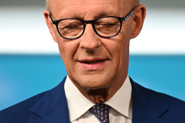 German Chancellor Friedrich Merz arrives at the TV studio prior to his annual summer interview with public broadcaster ARD in Berlin on August 30, 2026. (Photo by RALF HIRSCHBERGER / AFP)