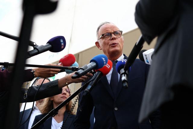 Candidate for France’s 2027 presidential election for the right-wing Horizons party and Mayor of Le Havre Edouard Philippe speaks to press during his visit to the agricultural fair in Chвlons-en-Champagne, northeastern France on August 31, 2026. (Photo by Sameer AL-DOUMY / AFP)