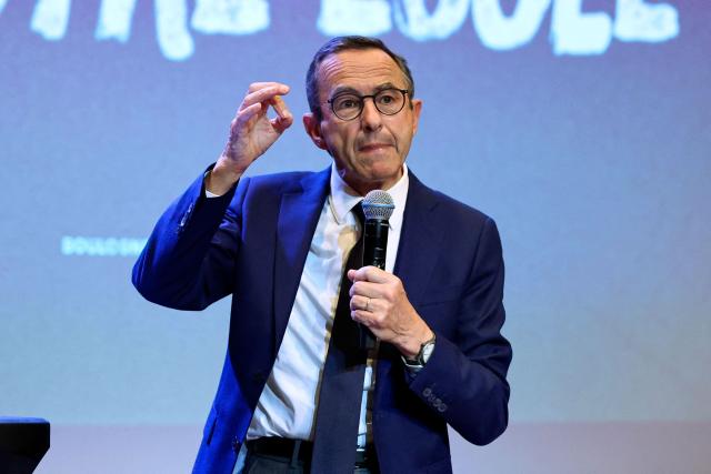President of French right-wing party Les Republicains (LR) and candidate for France’s 2027 presidential election Bruno Retailleau presents his education plan ahead of the election in Boulogne-Billancourt, on the outskirts of Paris on August 31, 2026. (Photo by SIMON WOHLFAHRT / AFP)