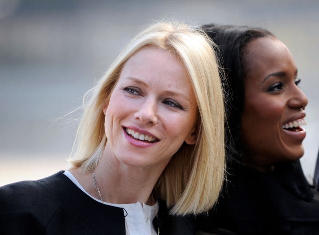 (FILES) British-Australian actress Naomi Watts (L) poses with US actress Kerry Washington on September 26, 2009 after the screening of Rodrigo Garcia's film "Mother and Child", during the 57th San Sebastian International Film Festival, in San Sebastian, northern Spain. Hollywood star actor and producer Naomi Watts will emulate cinema greats in receiving a lifetime achievement award at Spain's top film festival next month, organisers announced on August 31, 2026. The San Sebastian Film Festival said the British-born Australian, a two-time Oscar nominee, would take the "Donostia" prize as "one of the most talented and recognised actresses of her generation". (Photo by Rafa RIVAS / AFP)