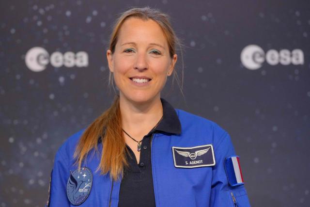 (FILES) French ESA astronaut Sophie Adenot is pictured at a press conference at the European Space Agency (ESA) in Cologne, western Germany on January 5, 2026. Sophie Adenot on September 1, 2026, will carry out her third spacewalk from the International Space Station in only two weeks, and this time she will be leading an all-female crew. Following two spacewalks (EVAs) alongside US' Anil Menon, Adenot will work in tandem with Jessica Meir outside the ISS. (Photo by Pau BARRENA / AFP) / ALTERNATIVE CROP