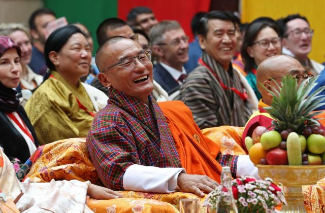 Bhutan's Prime Minister Tshering Tobgay (C) attends the Global Conscious Food Systems Summit in Paro, Bhutan on September 1, 2026. (Photo by Niharika KULKARNI / AFP)