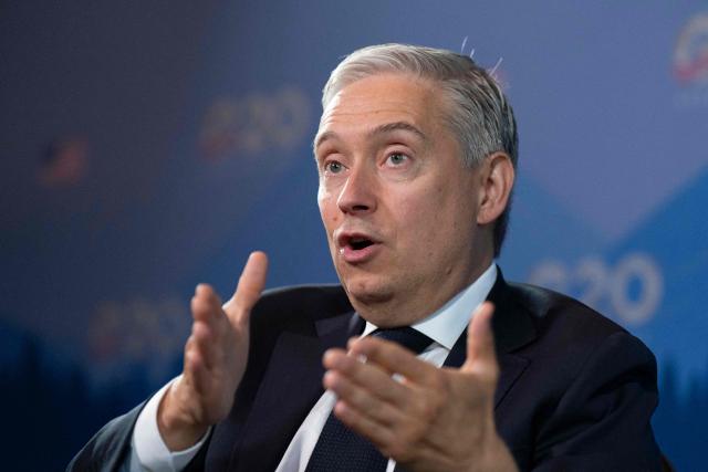 Canadian Finance Minister Franзois-Philippe Champagne speaks during an interview at the G20 Finance Ministers and Central Bank Governors’ meeting in Asheville, North Carolina, on September 1, 2026. (Photo by Allison Joyce / AFP)