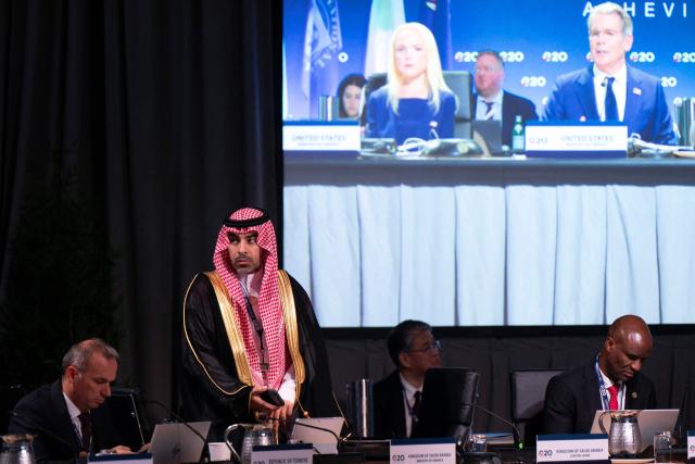 Saudi Central Bank Governor Ayman al-Sayari attends the G20 Finance Ministers and Central Bank Governors’ meeting in Asheville, North Carolina, on September 1, 2026. (Photo by Allison Joyce / AFP)