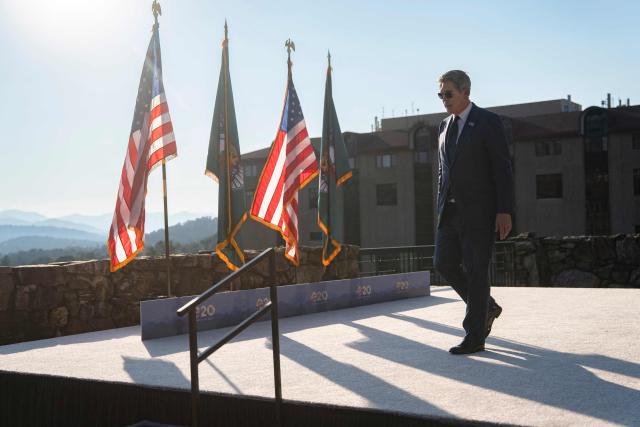 US Secretary of Treasury Scott Bessent leaves after speaking at a press conference at the close of the G20 Finance Ministers and Central Bank Governors’ meeting on its final day in Asheville, North Carolina, on September 1, 2026. (Photo by Allison Joyce / AFP)