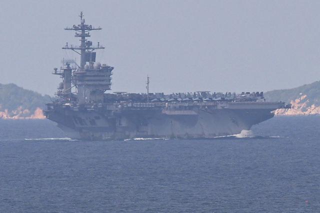 US nuclear-powered aircraft carrier USS Abraham Lincoln (CVN-72) is seen off Laem Chabang Port, in the Gulf of Thailand on September 2, 2026. (Photo by ANTHONY WALLACE / AFP)