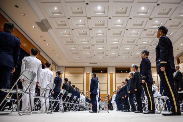 Officials attend the self defence forces senior commanders’ conference at the Ministry of Defence in Tokyo September 2, 2026. (Photo by Philip FONG / AFP)