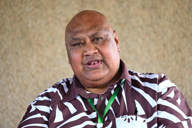 Sefanaia Nawadra, Director General of the Secretariat of the Pacific Regional Environment Programme (SPREP), attends a press conference on climate change following the Pacific Islands Forum Leaders' plenary meeting in Koror on September 2, 2026. (Photo by SAEED KHAN / AFP)
