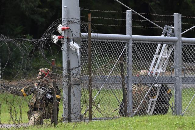 Members of the Japan Ground Self-Defense Force (JGSDF) 6th Division (20th Infantry Regiment) acting as attackers assault a compound during an exercise covering drone and suppression operations, part of the “Brunet-Takamori 26 (BT26)” Japan-France joint military exercises, at the Ojoji-ga-hara training area near Osaki, Miyagi Prefecture on September 2, 2026. (Photo by ANDREW CABALLERO-REYNOLDS / AFP)