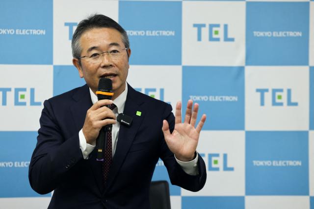 President of Tokyo Electron Taiwan Sam Nakama speaks during a media conference at SEMICON Taiwan in Taipei on September 2, 2026. (Photo by I-Hwa Cheng / AFP)