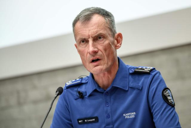 Aargau Canton Police Commander Michael Leupold speaks during a press conference following a shooting at a rave party in Aarau, in Schafisheim, northern Switzerland on September 2, 2026. A 43-year-old Swiss man was arrested on August 2, 2026 on "strong suspicion" of being behind a rare deadly gun attack at a rave in Switzerland, police said. The attack triggered an international manhunt for the shooter, who left an Italian woman dead and wounded five others, some seriously. (Photo by Fabrice COFFRINI / AFP)