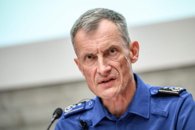 Aargau Canton Police Commander Michael Leupold speaks during a press conference following a shooting at a rave party in Aarau, in Schafisheim, northern Switzerland on September 2, 2026. A 43-year-old Swiss man was arrested on August 2, 2026 on "strong suspicion" of being behind a rare deadly gun attack at a rave in Switzerland, police said. The attack triggered an international manhunt for the shooter, who left an Italian woman dead and wounded five others, some seriously. (Photo by Fabrice COFFRINI / AFP)