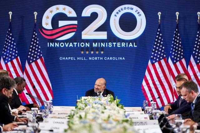US Secretary of Commerce Howard Lutnick speaks at the G20 innovation ministerial in Chapel Hill, North Carolina, on September 2, 2026. (Photo by Matt RAMEY / AFP)