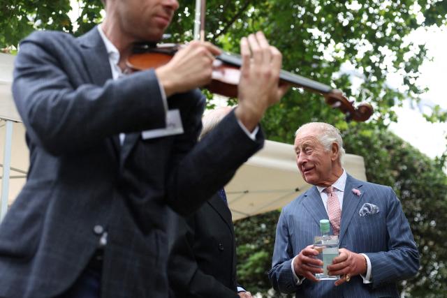 Britain's King Charles reacts as he attends the 125th anniversary Garden Party for, the Victoria League for Commonwealth Friendship, in west London, on September 2, 2026. (Photo by Toby Melville / POOL / AFP)