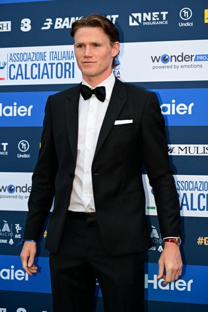 Napoli's Scottish midfielder Scott McTominay poses upon arrival at the Italian Footballers' Association (AIC) gala and awards ceremony at La Scala Theatre in Milan, Italy on September 2, 2026. (Photo by Piero CRUCIATTI / AFP)