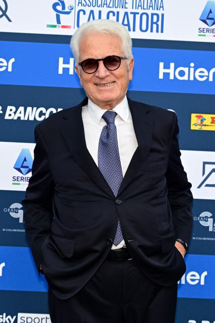 Antonio Matarrese poses upon arrival at the Italian Footballers' Association (AIC) gala and awards ceremony at La Scala Theatre in Milan, Italy on September 2, 2026. (Photo by Piero CRUCIATTI / AFP)