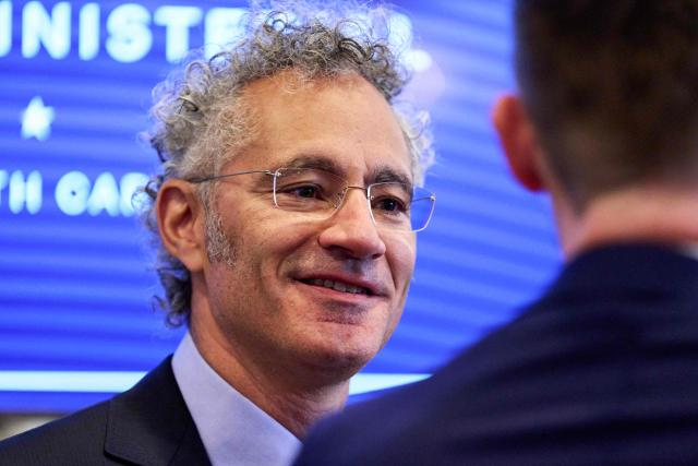 Palantir CEO Alex Karp speaks to reporters at the G20 Innovation Ministerial in Chapel Hill, North Carolina, on September 2, 2026. (Photo by Matt RAMEY / AFP)