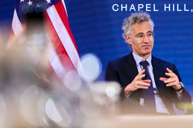 Palantir CEO Alex Karp speaks during the G20 Innovation Ministerial in Chapel Hill, North Carolina, on September 2, 2026. (Photo by Matt RAMEY / AFP)