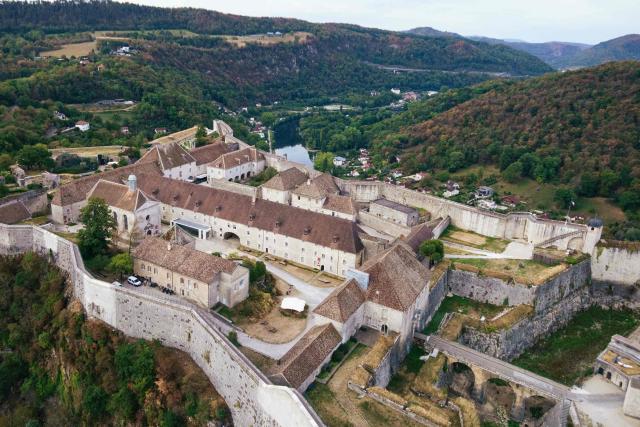 This aerial view shows the Vauban citadel of Besancon, eastern France on September 2, 2026. (Photo by Sébastien BOZON / AFP)