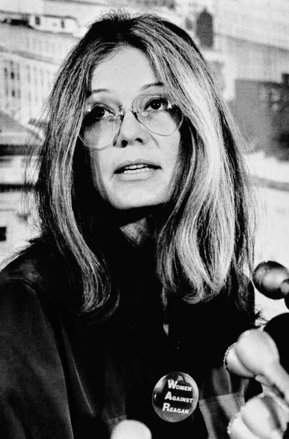 (FILES) Women's rights activist Gloria Steinem speaks to press as she joins the heads of several civil righs groups to denounce the Republican Party platform as a blueprint for "disaster and chaos" for equal rights in Washington on October 27, 1980. American journalist, activist and feminist icon Gloria Steinem has died, her foundation said on September 3, 2026. She was 92. "Yesterday, Gloria Steinem passed away peacefully at her home in New York City, surrounded by some of the many who loved her," Gloria's Foundation said in a statement posted on Instagram, without specifying the cause of death. (Photo by UPI / AFP) / France OUT
