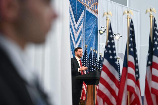 US Vice President JD Vance speaks during a launch event for The Foundry School at the US Institute of Peace in Washington, DC, on September 3, 2026. The Trump Administration is launching the Foundry School, a national program to train entrepreneurs, engineers, technicians, and industrial leaders that aims to boost American manufacturing. (Photo by Kent NISHIMURA / AFP)
