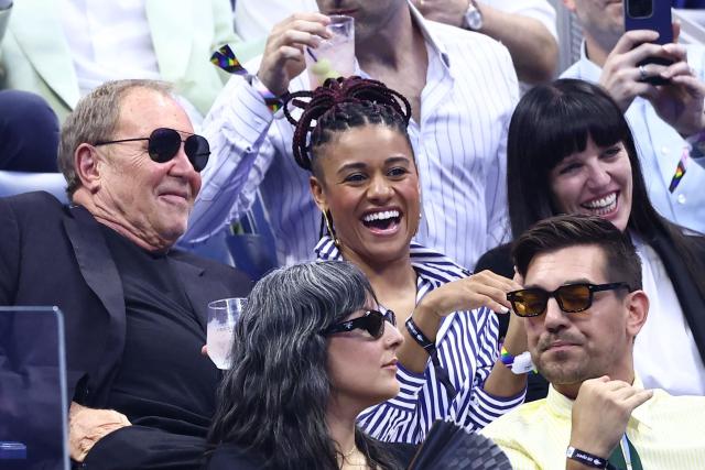 US fashion designer Michael Kors and US actress Ariana DeBose watch the women's singles second round tennis match between USA's Coco Gauff and Spain's Paula Badosa on day five of the US Open tennis tournament at the USTA Billie Jean King National Tennis Center in New York City on September 3, 2026. (Photo by CHARLY TRIBALLEAU / AFP)
