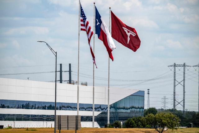 Tesla's Gigafactory is pictured in Austin, Texas, on September 3, 2026. Tesla is launching the "Cybercab" which is a taxi with no steering wheel or pedals, designed purely for autonomy. (Photo by RONALDO SCHEMIDT / AFP)