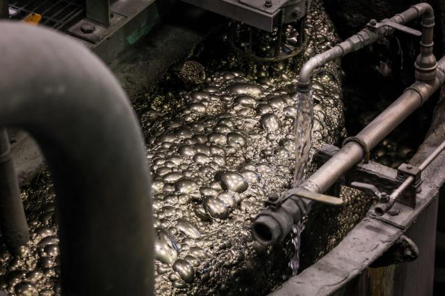 Copper is processed in the processing mill located at the underground CSA Cobar copper mine, operated by Harmony Gold Mining company, located north of the New South Wales town of Cobar on September 4, 2026. (Photo by DAVID GRAY / AFP)