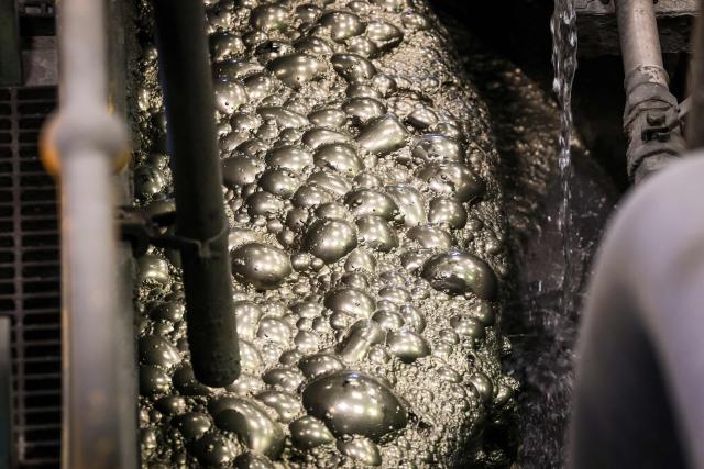 Copper is processed in the processing mill located at the underground CSA Cobar copper mine, operated by Harmony Gold Mining company, located north of the New South Wales town of Cobar on September 4, 2026. (Photo by DAVID GRAY / AFP)
