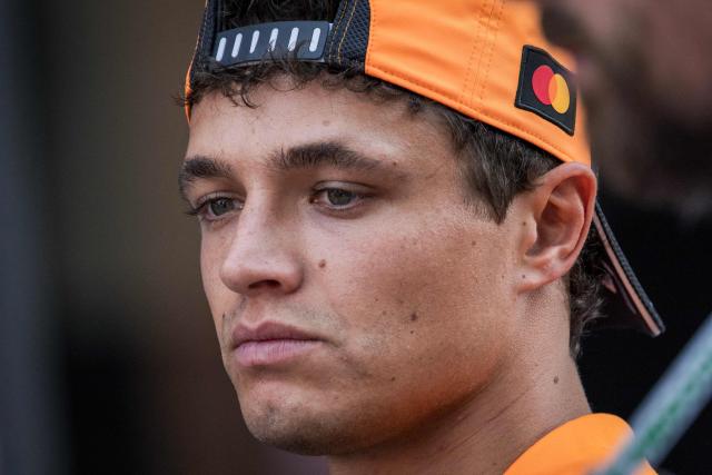 McLaren's British driver Lando Norris looks on as he walks in the paddock ahead of the Italian Formula One Grand Prix at the Autodromo Nazionale Monza circuit in Monza, northern Italy on September 4, 2026. (Photo by Andrej ISAKOVIC / AFP)