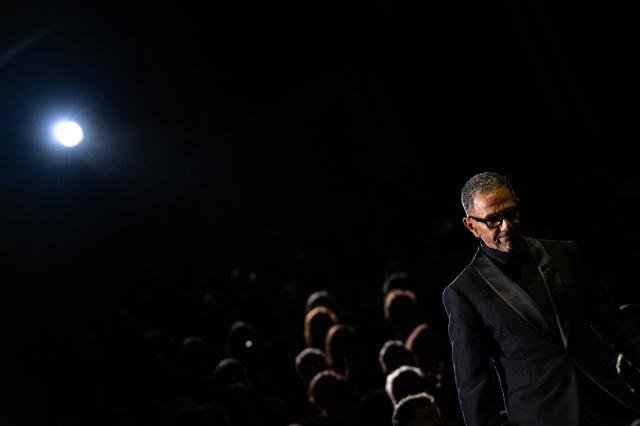 French actor and president of the jury Roschdy Zem walks in the Palais des Congrès de Deauville during the opening of the 52nd edition of the Deauville American film festival, in Deauville on September 4, 2026. (Photo by Guillaume SALIGOT / AFP)