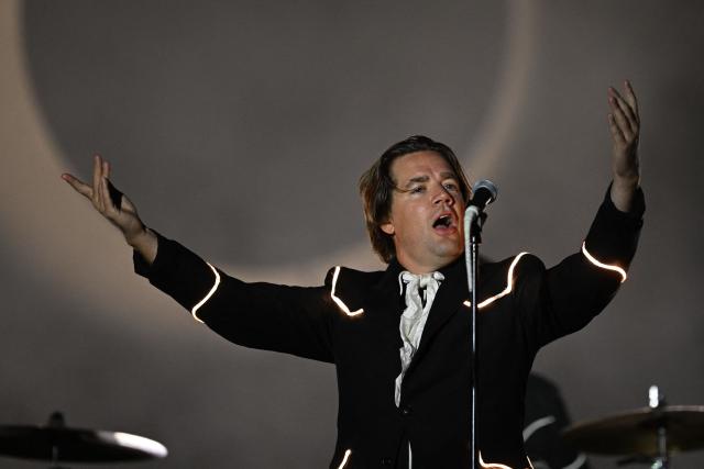 Swedish singer Pelle Almqvist of The Hives performs during the first day of Rock in Rio music festival at Rio 2016 Olympic Park in Rio de Janeiro, Brazil on September 4, 2026. (Photo by Mauro PIMENTEL / AFP)