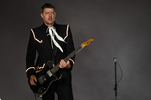 Swedish guitarist Niklas Almqvist of The Hives performs during the first day of Rock in Rio music festival at Rio 2016 Olympic Park in Rio de Janeiro, Brazil on September 4, 2026. (Photo by Mauro PIMENTEL / AFP)