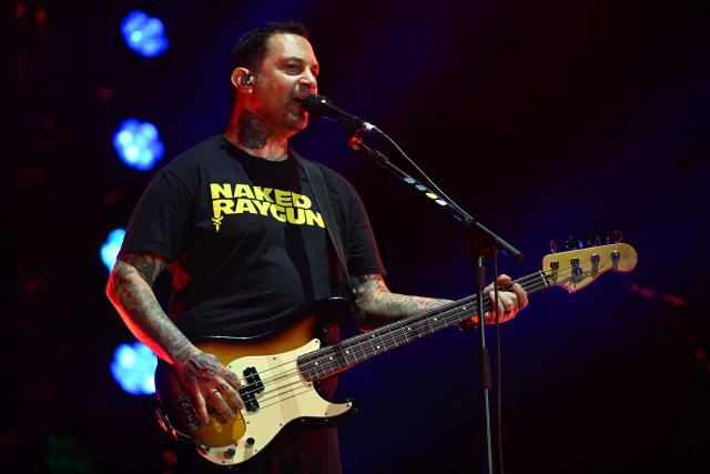 US bassist Joe Principe of US punk rock band Rise Against performs during the first day of Rock in Rio music festival at Rio 2016 Olympic Park in Rio de Janeiro, Brazil on September 4, 2026. (Photo by MAURO PIMENTEL / AFP)