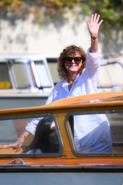 US actress Susan Sarandon is pictured at the Excelsior Pier during the 83rd Venice International Film Festival at Venice Lido, on September 5, 2026. (Photo by Tiziana FABI / AFP)