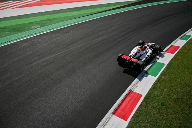 Haas F1 Team's French driver Esteban Ocon drives during the third practice session of the Italian Formula One Grand Prix at the Autodromo Nazionale Monza circuit in Monza, northern Italy on September 5, 2026. (Photo by Andrej ISAKOVIC / AFP)