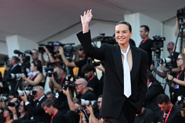 Polish-Italian actress Kasia Smutniak attends the red carpet event before the screening of "Succedera Questa Notte" presented in competition at the 83rd International Venice Film Festival, at Venice Lido on September 5, 2026. (Photo by Tiziana FABI / AFP)