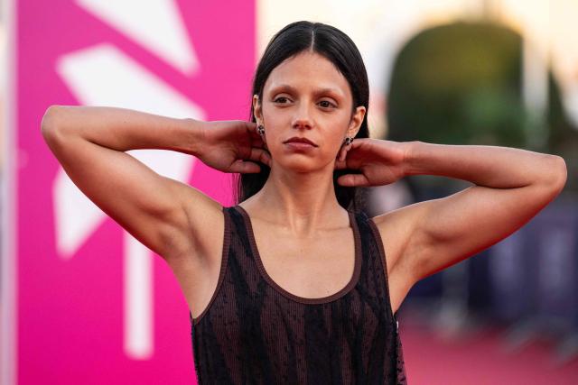 French actress Noée Abita poses on the red carpet during the 52nd edition of the Deauville American film festival, in Deauville, northwestern France on September 5, 2026. (Photo by Guillaume SALIGOT / AFP)