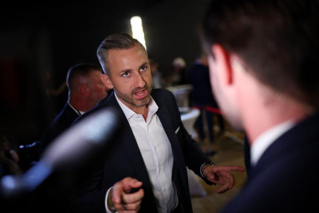 Ulrich Siegmund, far-right Alternative for Germany (AfD)'s main candidate in the Saxony-Anhalt state election, is pictured at the AfD's election party following Saxony-Anhalt's state elections in Magdeburg, eastern Germany on September 6, 2026. Germany's far-right AfD won a landslide victory in a key regional election on September 6 in the ex-communist east, according to exit polls, but it remain unclear whether it can win an absolute majority to govern. (Photo by Ronny HARTMANN / AFP)