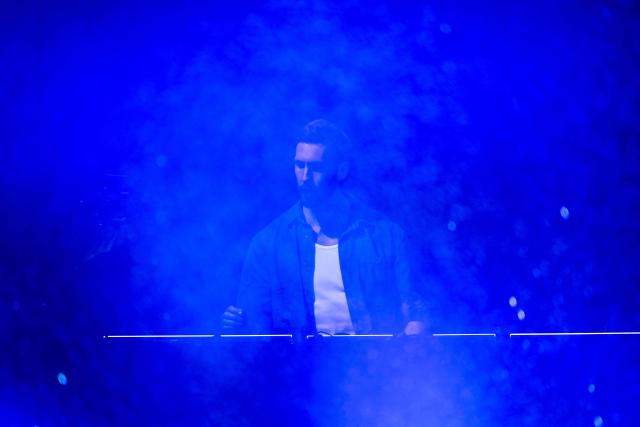 Scottish DJ Calvin Harris performs on stage during the third day of Rock in Rio music festival at Rio 2016 Olympic Park in Rio de Janeiro, Brazil early on September 7, 2026. (Photo by MAURO PIMENTEL / AFP)