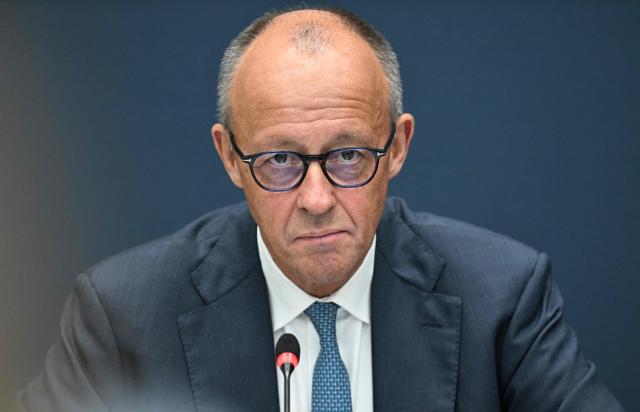 German Chancellor Friedrich Merz, also leader of Germany's conservative Christian Democratic Union (CDU) party, is pictured at the start of the CDU's leadership meeting in Berlin on September 7, 2026, one day after regional elections in the eastern federal state of Saxony-Anhalt. (Photo by RALF HIRSCHBERGER / AFP)