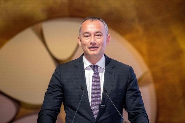 Nickolay Mladenov, the high representative for Gaza under the US-backed "Board of Peace" tasked with implementing the October 2025 ceasefire plan, speaks at the Hili Forum 2026 in Abu Dhabi on September 7, 2026. Mladenov said that a failure to move forward in Gaza paired with rising violence in the West Bank are making a two-state solution "impossible". (Photo by FADEL SENNA / AFP)