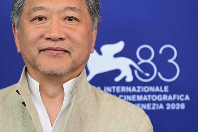 Japanese director and screenwriter Hirokazu Kore-eda attends the photocall of "Look Back" presented in competition at the 83rd International Venice Film Festival, at Venice Lido on September 7, 2026. (Photo by Stefano Rellandini / AFP)