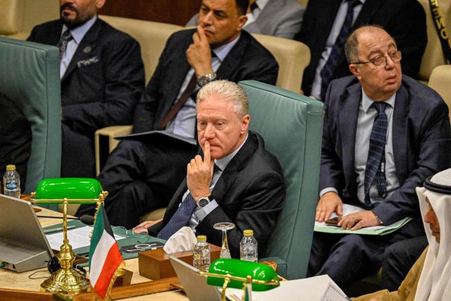 Lebanese foreign minister Youssef Rajji attends a meeting of the Council of Arab Foreign Ministers at the Arab League headquarters in central Cairo on September 7, 2026. (Photo by Khaled DESOUKI / AFP)
